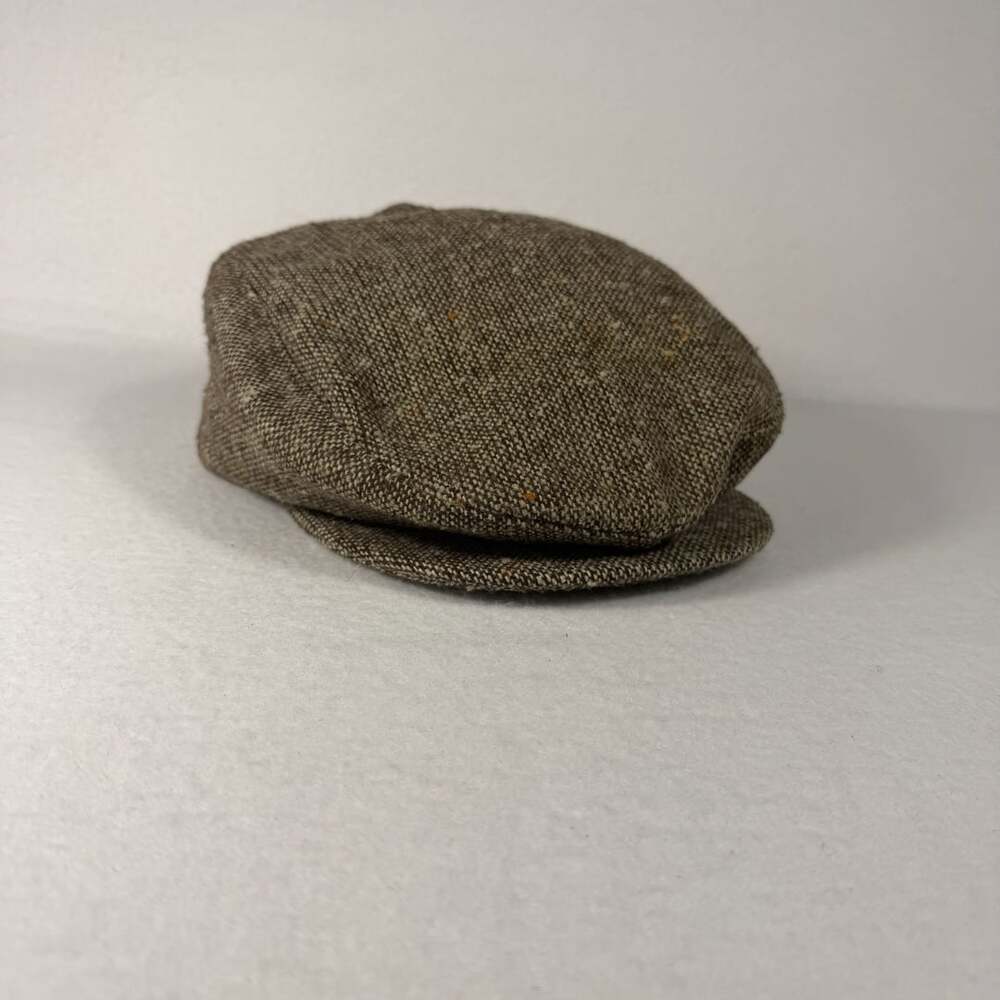 Vintage Harris Tweed Flat Cap Brown Wool Blend Newsboy Hat Made in USA